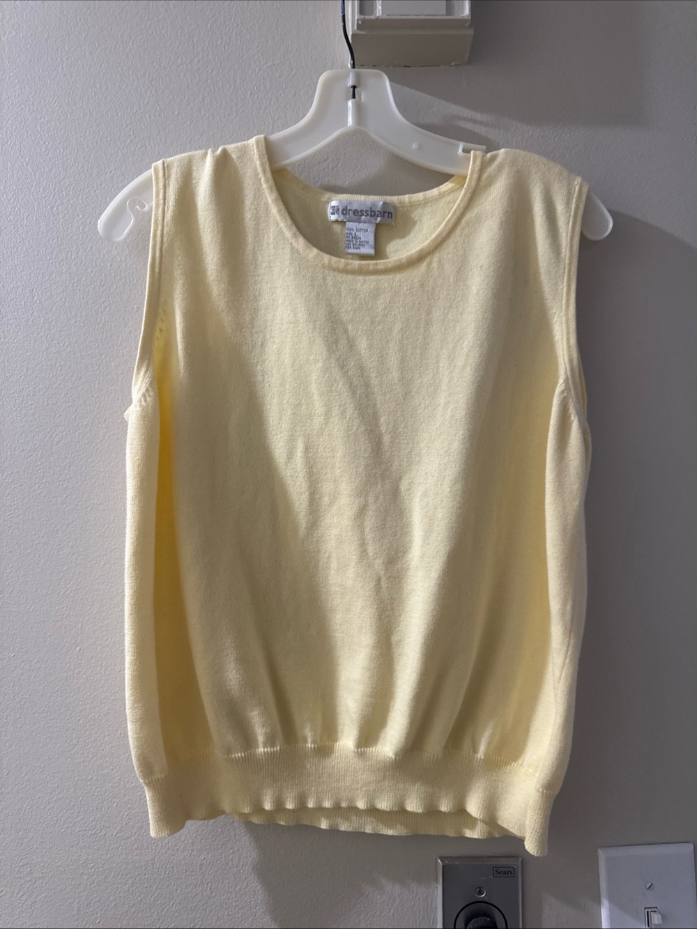 dressbarn butter Yellow Sleeveless Sweater Shell
